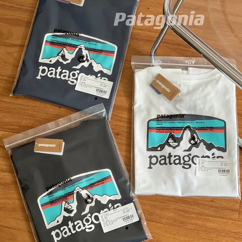22ss Exclusive Patagonia Snow Mountain Environmental Protection Theme Series Men's and Women's Leisure Short Sleeve T-shirt