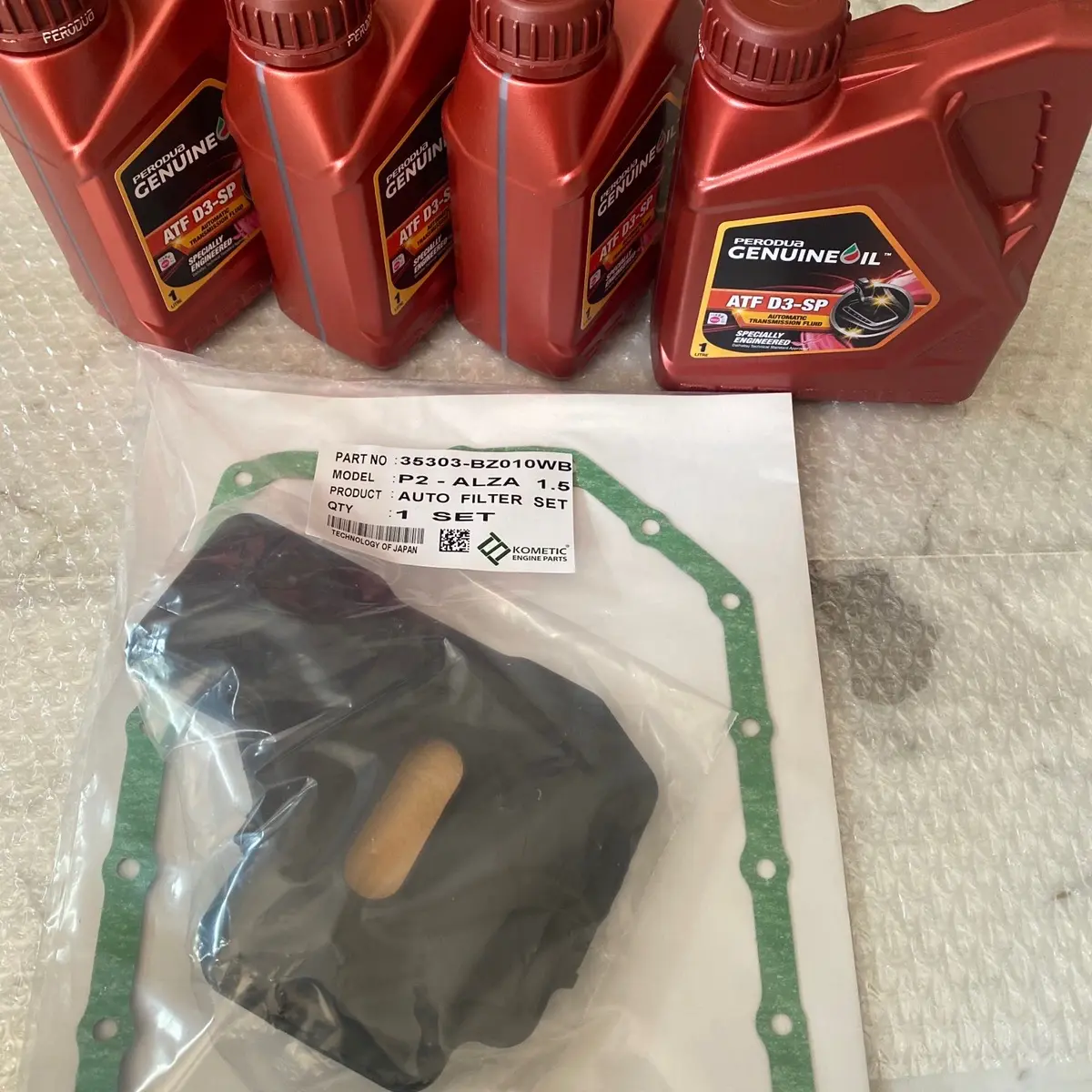 ATF Perodua Bezza Axia Auto Transmission Fluid D3-SP3+Auto Filter set Myvi & Lagi Best 1.3/1.5 Alza 1.5 (2005-2013) Automotive Car