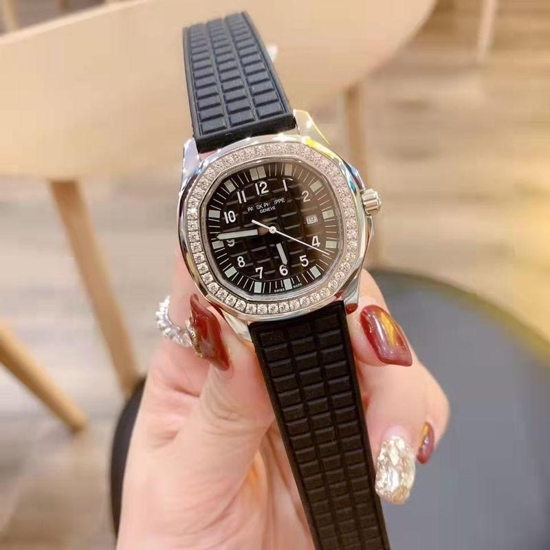 Đồng Hồ Thạch Anh, Dòng Nautilus Vuông, Đính Kim Cương, Unisex, Thời Trang, Phong Cách Cổ Điển, Được Làm Bằng Silicon 1