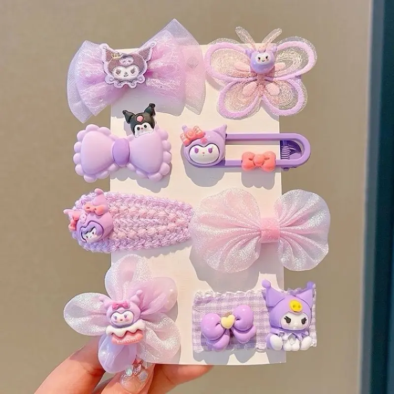 Set 8 Kẹp Tóc Kurumi Hót Hít Hè 2024 Cho Bé Phong Cách Hàn Quốc Dễ Thương - Phụ Kiện Tóc Xốp Kem 7