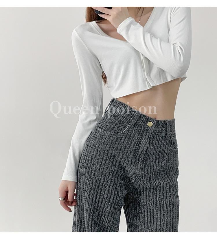 Product Introduction of Quần Dài Jean Cảm Giác Không Khí, Dệt Cổ Điển, Dành Cho Phụ Nữ, Dáng Rộng, Kiểu thụng Thẳng, Quần quét đất Nhà, Bó Sát, Cạp Cao, Phong Cách Thường Ngày Quần Ống Rộng, Ý Tưởng Quà Tặng Tuyệt Vời Women 33