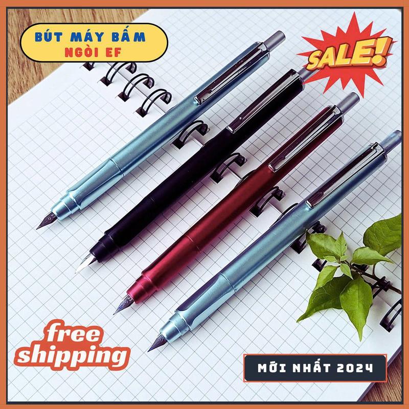 Bút Máy Bấm EF nét 0.38mm, Kèm mực , Tặng NGÒI, Viết Êm Trơn, Mực Rõ Nét, Nhựa ABS Nhẹ, Mới Nhất 2024