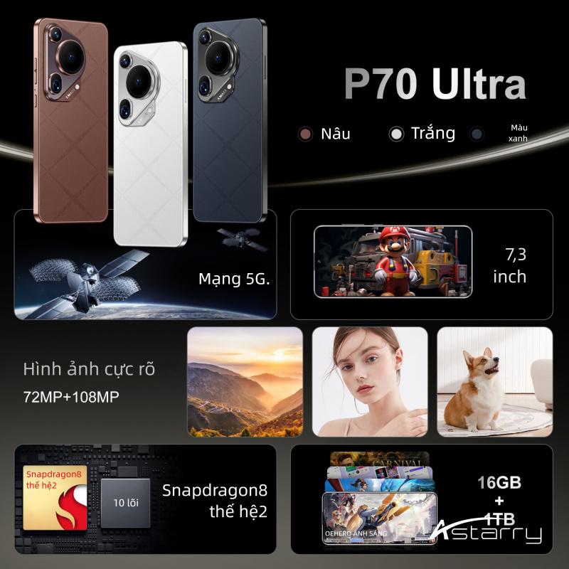 Điện thoại thông minh Android, Hàng mới về, Bán Chạy, P70 Ultra, RAM 16G, Bộ nhớ 1T, Năm ra mắt: 2025 4