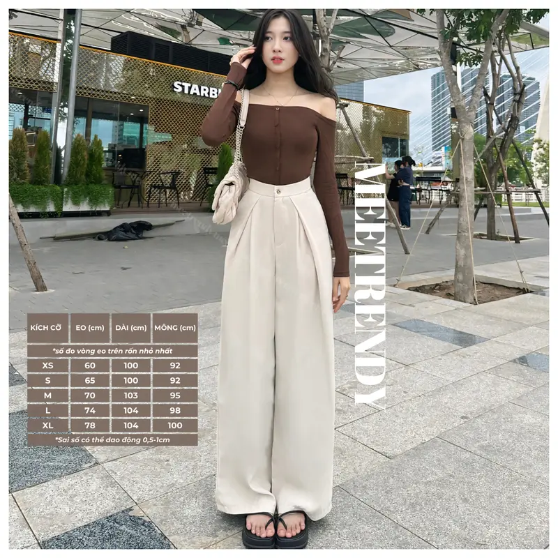 Quần Suông Ống Rộng Xếp Ly Mee.trendy Cạp Cao Vải Rũ Phong Cách Sang Chảnh Hiện Đại [Q9] 6