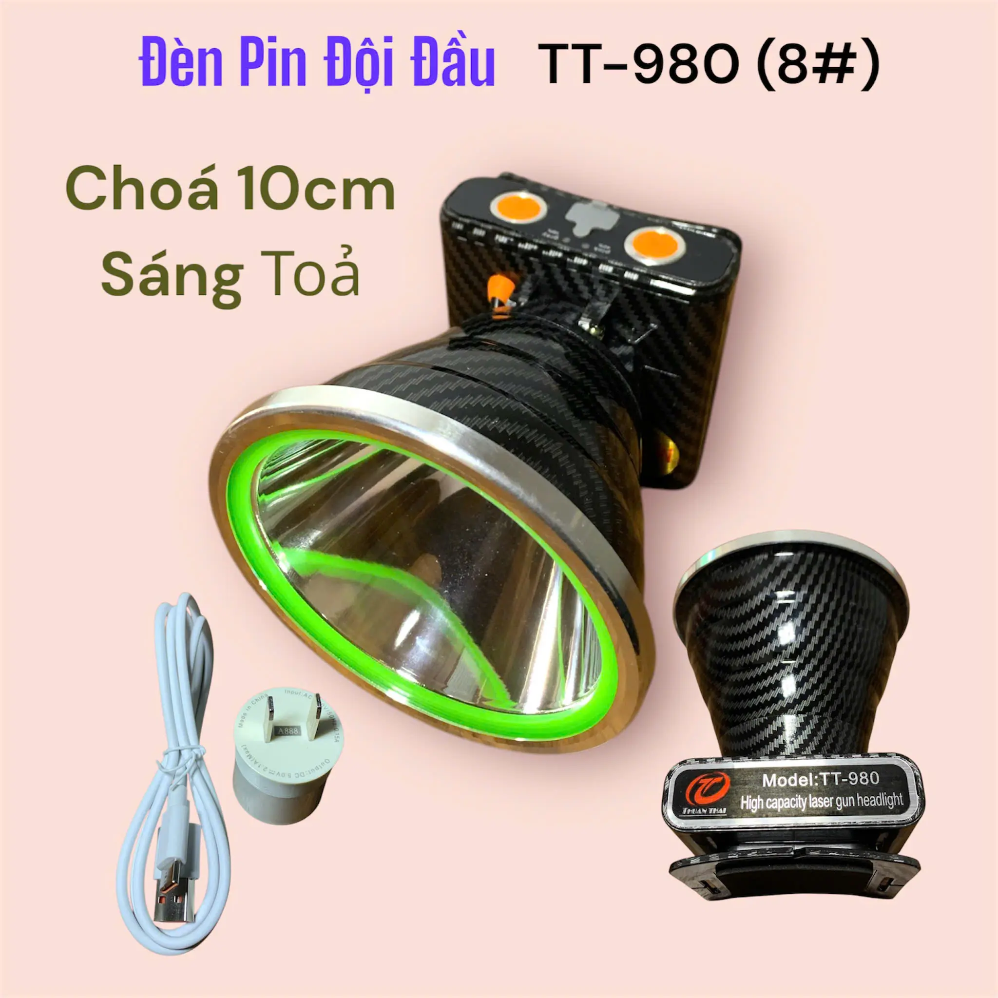 Đèn đội đầu siêu sáng mã TT-980 (8#) sáng mạnh , chiếu xa , pin khỏe đènpin độiđầu soiếch den pin nhựa siêu bền chạy bằng pin đèn pin  đội đầu den  pin led