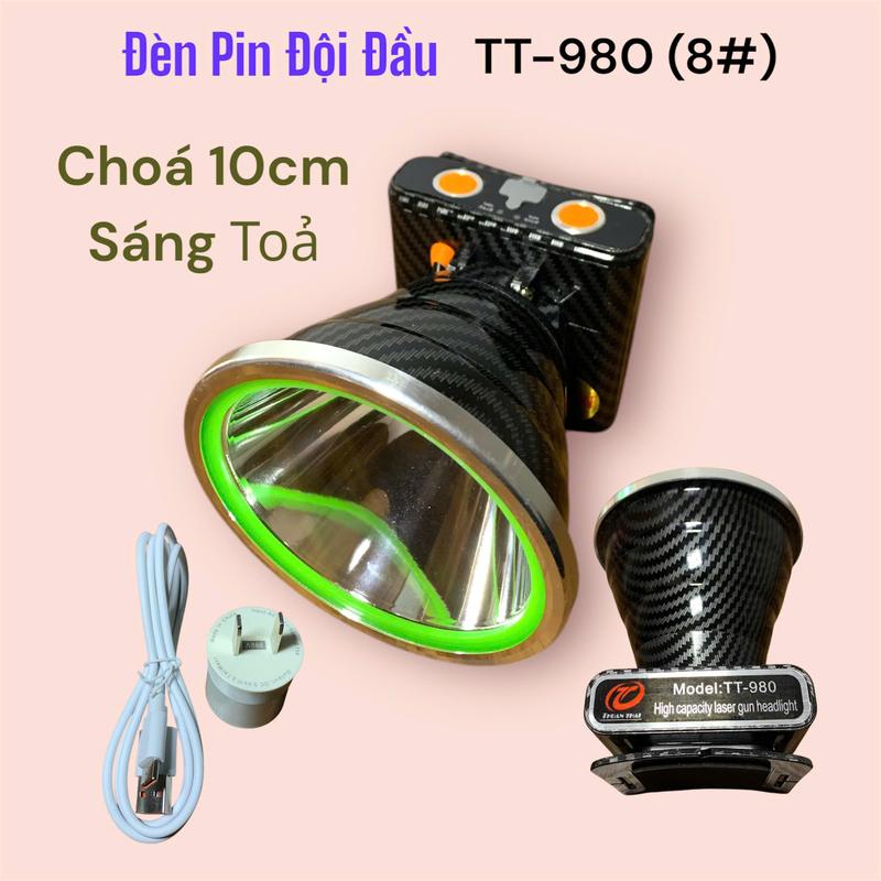 Đèn đội đầu siêu sáng mã TT-980 8# sáng mạnh chiếu xa pin khỏe đènpin đội đầu soiếch den pin nhựa siêu bền chạy bằng pin đèn pin đội đầu den pin led