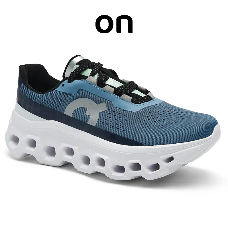 On Running Cloud Shoes Cloudmonster Shock Absorbing Road on Running Shoes for Men Women Ladies Sport Sneakers Walking Training Jogging BLUE