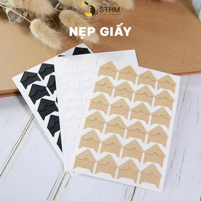 STHM stationery - Nẹp giấy cố định ảnh có keo hai mặt - Dùng cho trang trí sổ dán ảnh scrapbook photobook - 24 cái