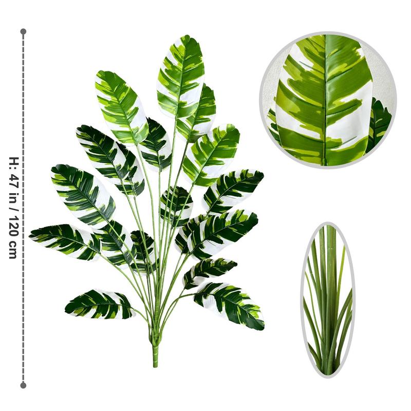Product Introduction of Artificial Leaf Plant without Pot, 1 Count Plastic Leaf Fake Plant Branch, Ornamental Indoor Artificial Plant for Home Decor Office 1