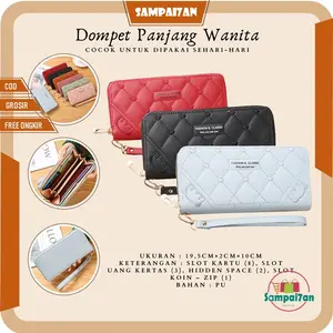 Dompet Panjang Wanita Dompet Fashion Kasual Motif Lucu Dompet Kulit PU Dompet Import Murah COD D81