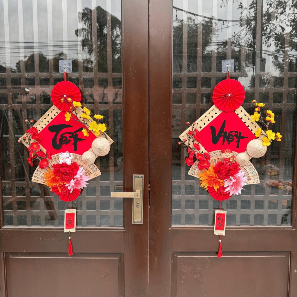 Set Decor Tết Treo Cửa 2026 Chúc Mừng Năm Mới Vạn Sự Như Ý Kèm Mành Tết Việt