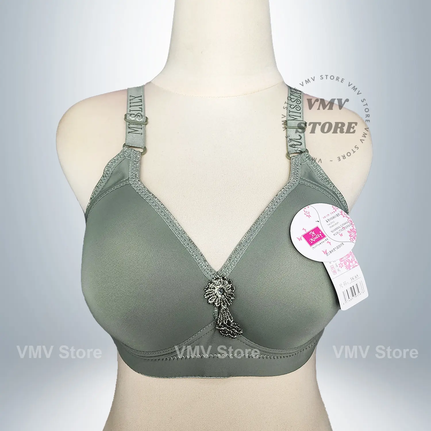 Bra Misslily 128 Import Cup C Besar Kait 3 Bh Wanita Tanpa Kawat Jumbo Size 36 - 38 - 40 - 42 - 44 - 46 - 48 Miss Lily Original Asli Branded
