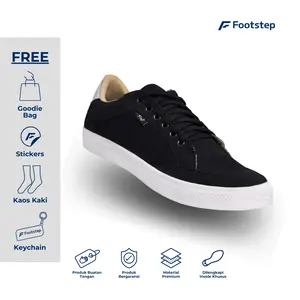 Footstep Footwear Sepatu Pria Sneakers Arka Black Original Shoes