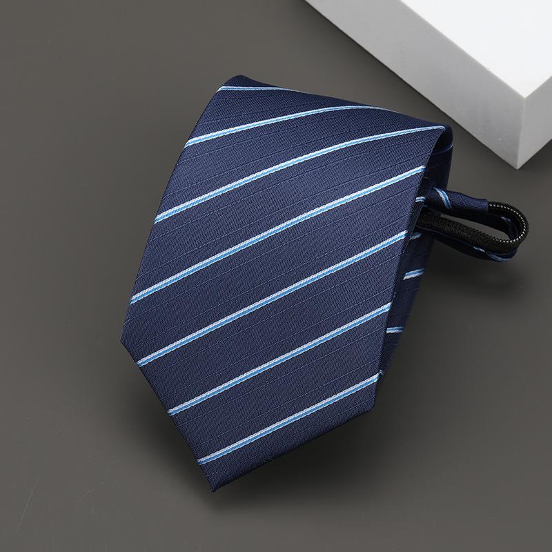 Product Introduction of Business Zipper Tie Men's and Women's Formal Wear Black Bridegroom Wedding Korean Style Narrow Lazy People No Stripes 12
