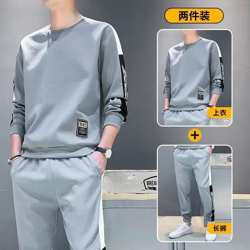 Bộ Đồ Thể Thao Cho Nam, Áo Len Và Quần Nỉ, Bộ Sưu Tập Mùa Xuân Và Mùa Thu 2022, Hàng Mới Về, Ngoại Cỡ, Dài Tay, Quần Dài Thường Ngày Mùa Thu, Bộ Đồ Hai Mảnh