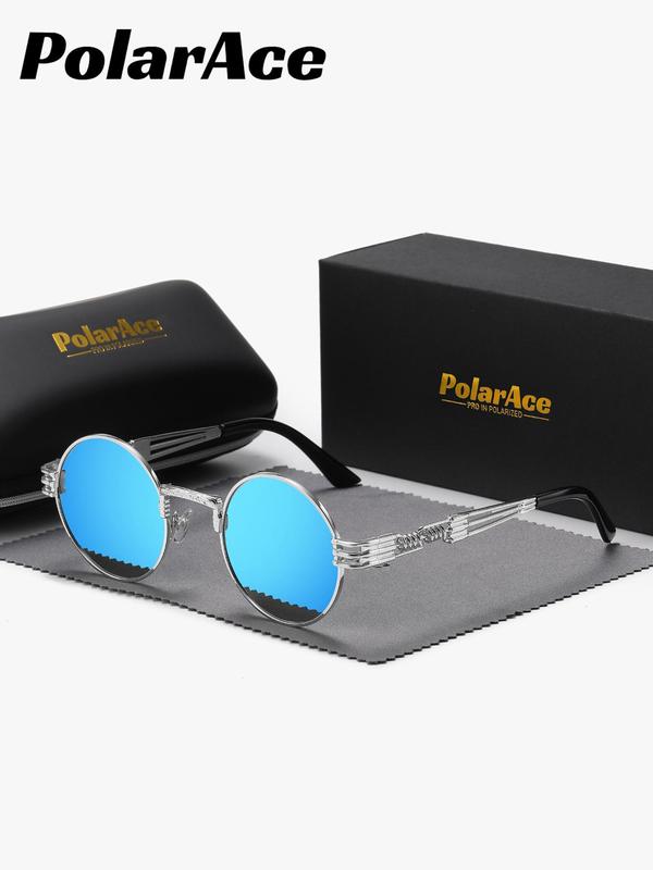 Unisex Vintage Round Frame Sunglasses, Trendy Casual Sunglasses for Everyday Use, Fashion Accessories for Outdoor Activities 4