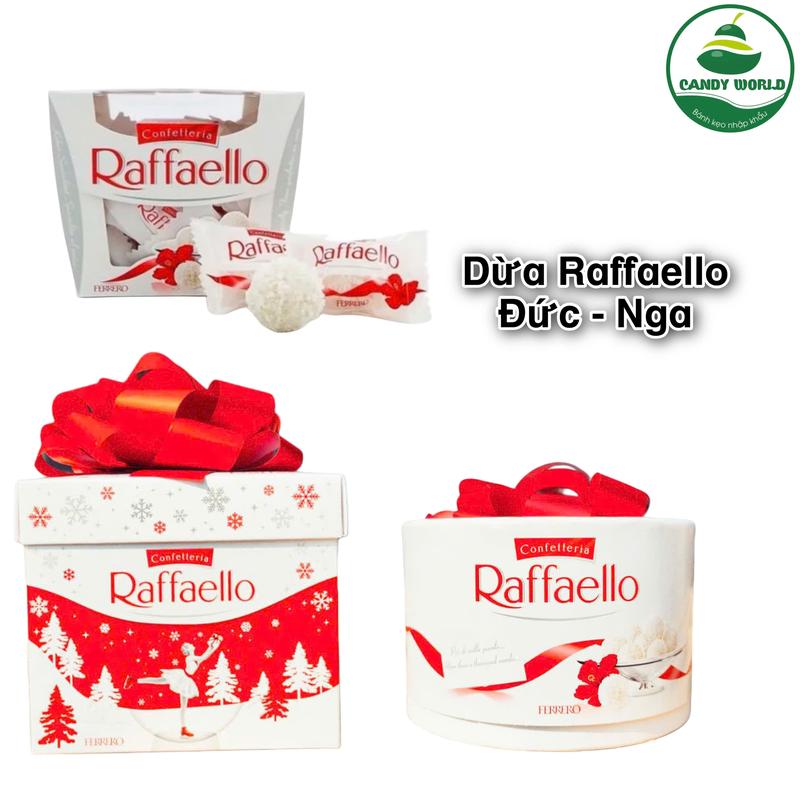  Date mới  Kẹo Dừa Raffaello Đức Nga - Hộp Vuông - Ngon Khó Cưỡng Snack Ăn Vặt 