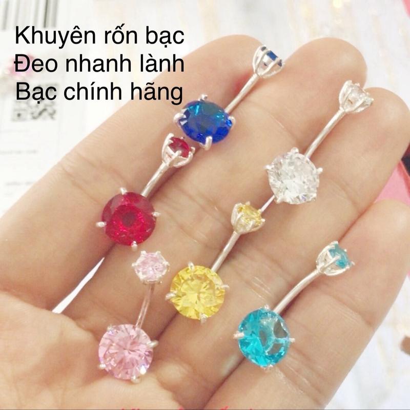 Khuyên rốn bạc sang chảnh đeo nhanh lành vết xỏ cho nữ.khyên rốn bạc chính hãng nữ Women Voan
