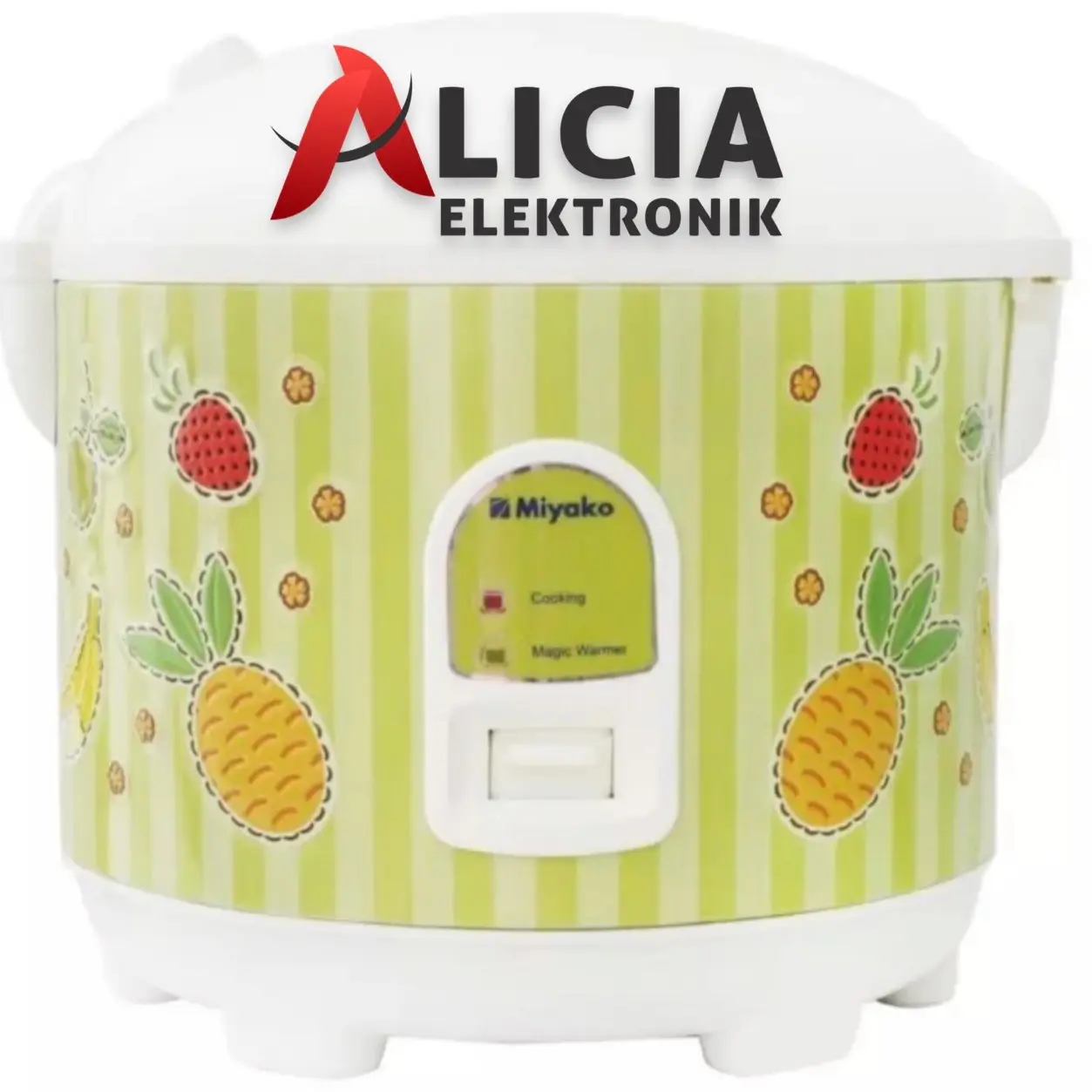 Magic Com Miyako MCM-528 Motif Buah Timbul Baru/ Penanak Nasi Miyako
