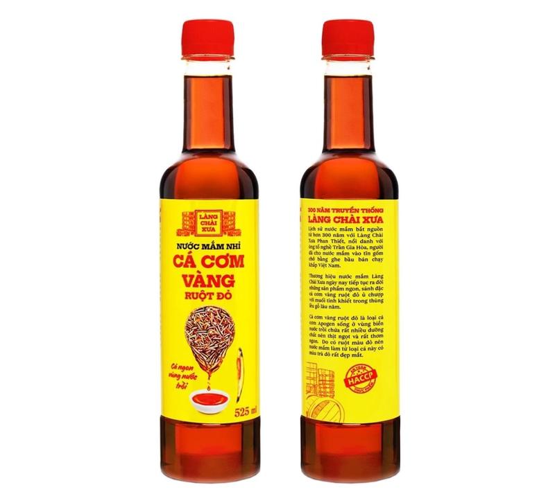 Thùng 6 chai nước mắm nhỉ cá cơm vàng ruột đỏ Làng Chài Xưa 525ml/chai cá ngon vùng nước trồi 300 năm truyền thống phù hợp làm nước sốt và gia vị, Chua 6