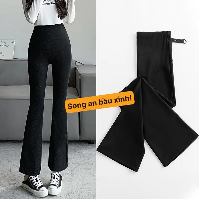 Song An quần bầu loe umi co giãn 4 chiều mặc được 4 mùa lịch sự sang trọng thoải mái cho mẹ bầu 1