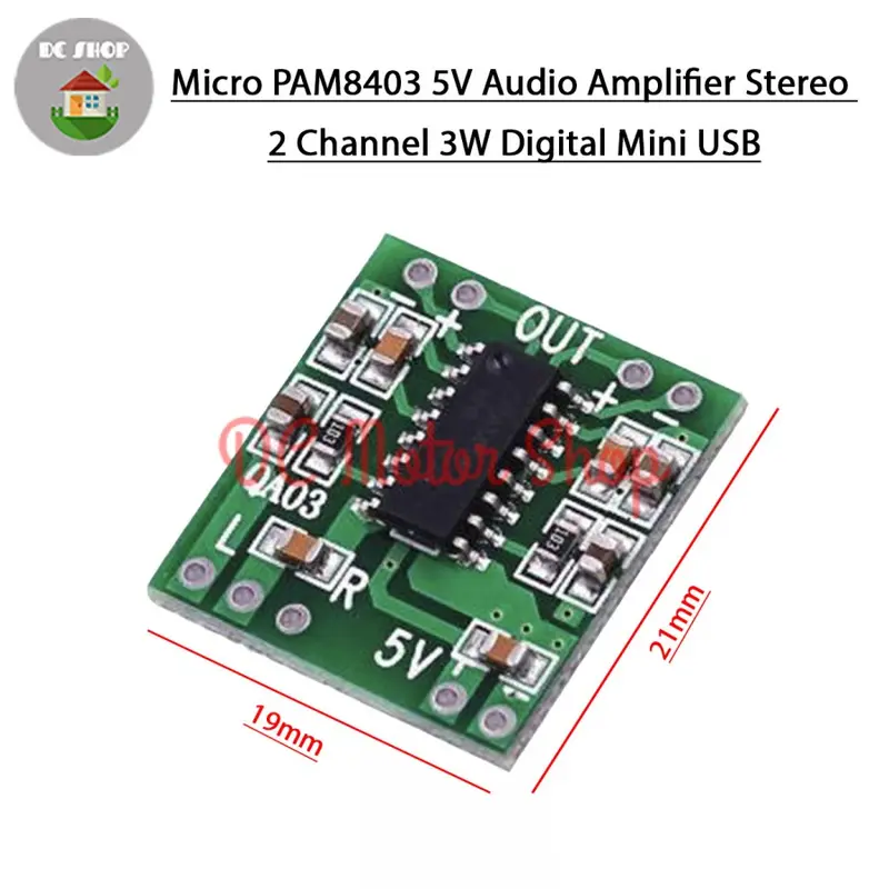 Micro PAM8403 5V Audio Amplifier Stereo 2 Channel 3W Digital Mini USB 3