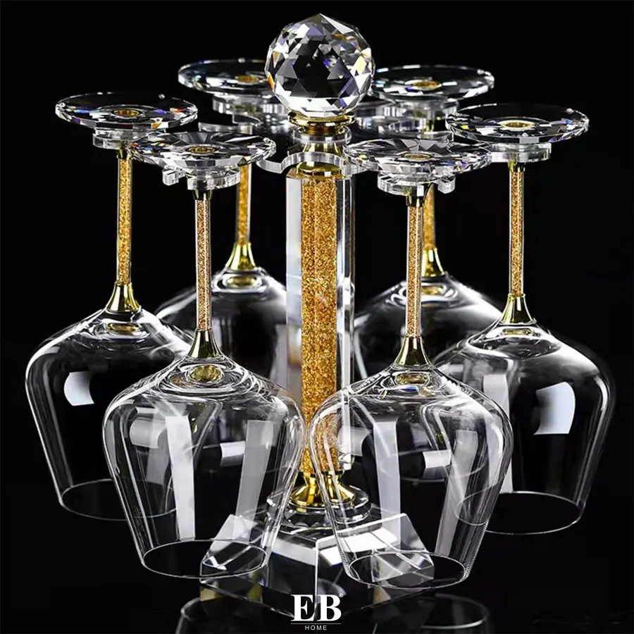 Gelas Set Dengan Rak Premium / Glass Wine Decanter Set 373