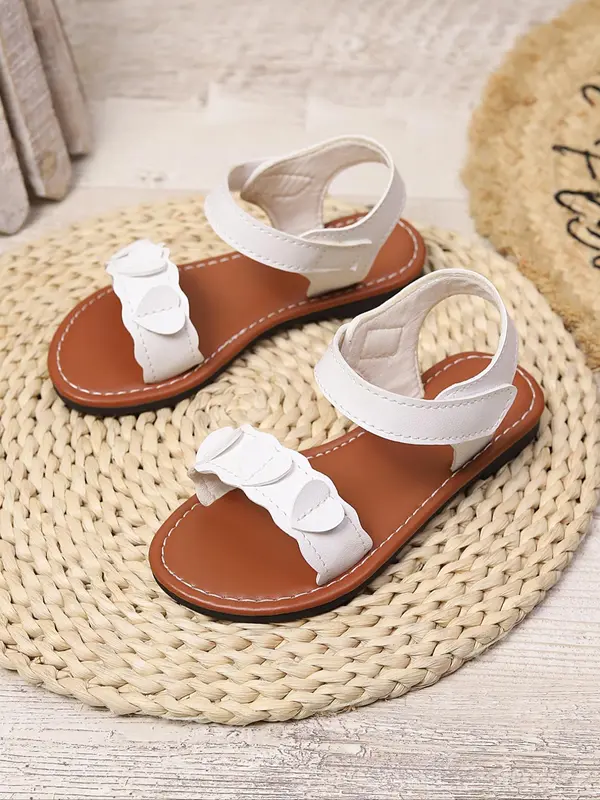 Girl's Ethnic Pattern Velcro Design Sandals, Casual Comfortable Flat Sandals for Summer, Non-slip Wear-resistant Sandals for Outdoor Holiday 4