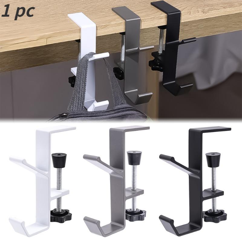Móc Bên Để Bàn Có Thể Điều Chỉnh Không Cần Đục Lỗ, Chịu Lực Cao, Thiết Kế Chống Trượt, Thích Hợp Cho Túi Xách, Ba Lô Và Sắp Xếp Để Bàn, 1 Cái 0