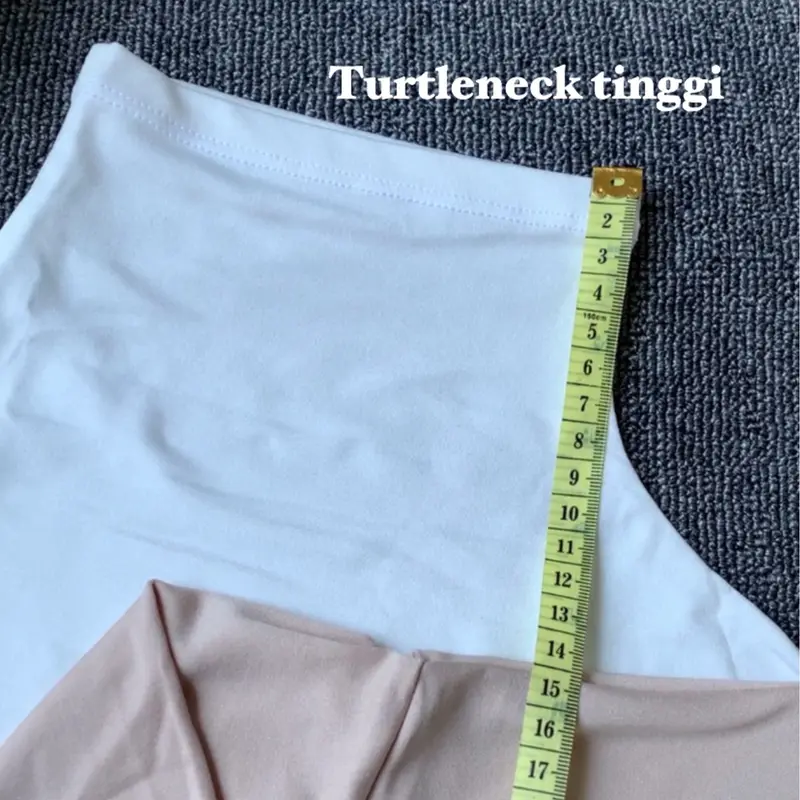 Slevelees turtleneck tangan pendek atasan wanita manset kutung premium leher tinggi Nyaman 1