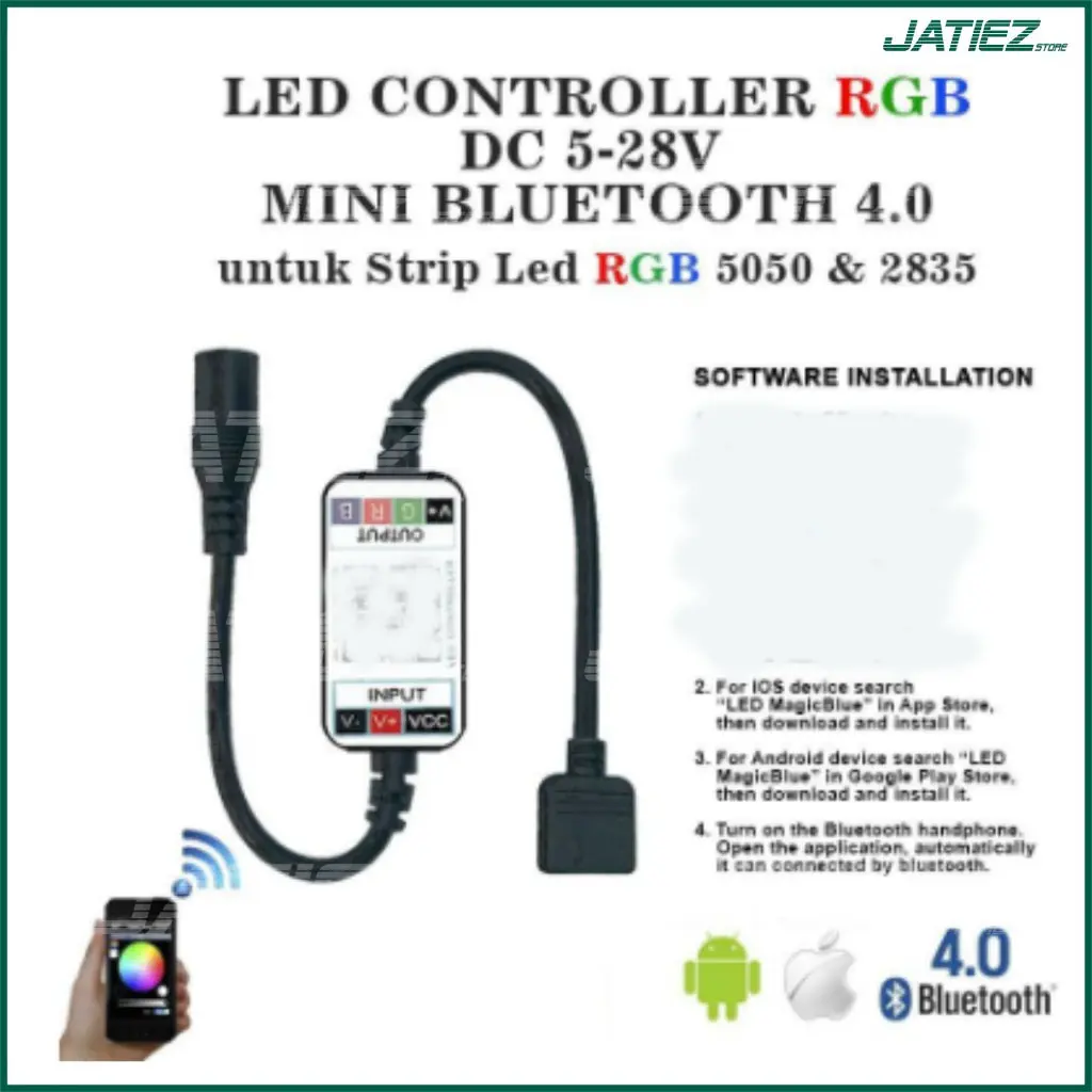 Controller Mini Bluetooth 4.0 DC 12V 5-28V Led Strip RGB 5050 3528 2835 Control App Mobile