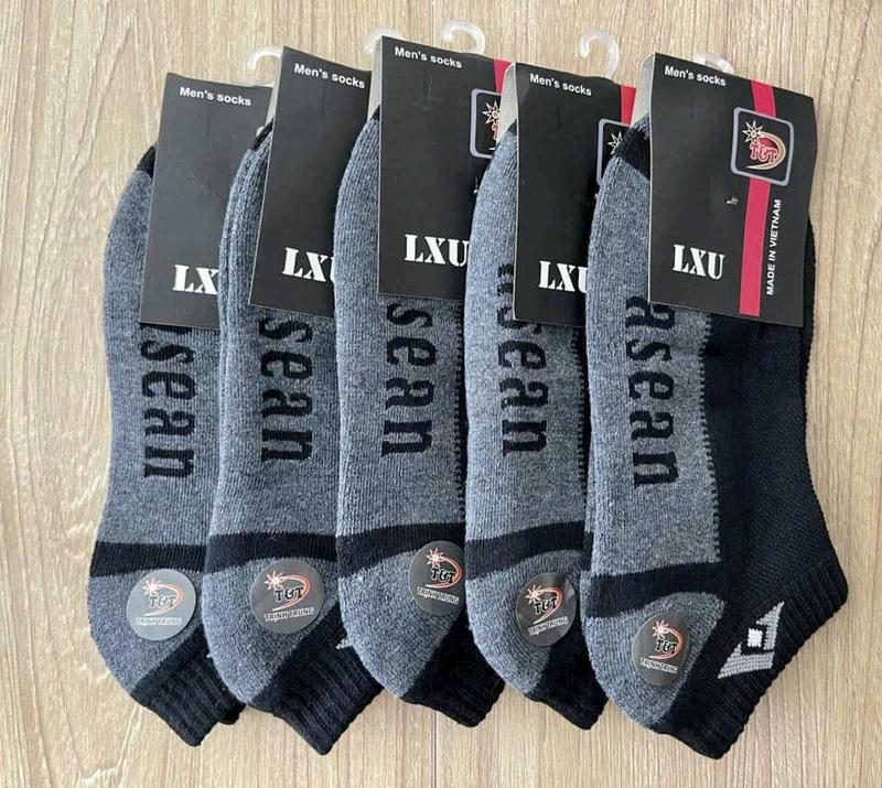  Combo 10 đôi tất xù nam cổ ngắn Asean dày co giãn thoáng khí khử mùi hôi đi êm chân 