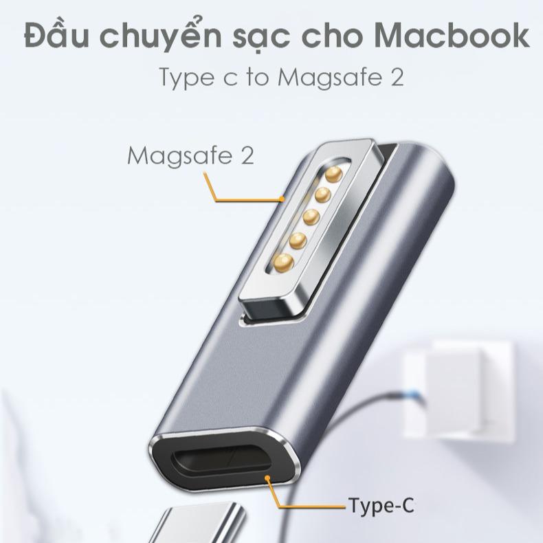 Đầu chuyển đổi chân sạc Type c sang Magsafe 2 ( T) dùng cho Macbook Pro, Air