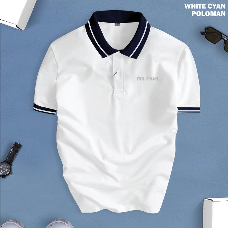 Áo POLO POLOMAN PHỐI CỔ MÀU MỚI NAM cổ bẻ BASIC CVC vải cá sấu sang trọng, lịch lãm, thoáng mát - Freeship Menswear Có Cổ Ngắn Tay Shirt