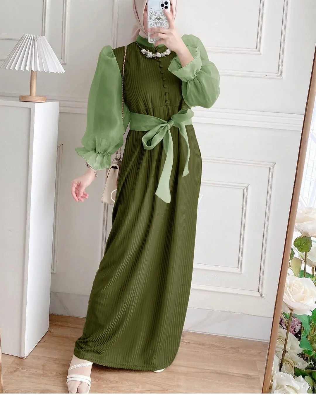 O2 Fashion / Vienita dress / dress muslim model terbaru dress organza cantik
