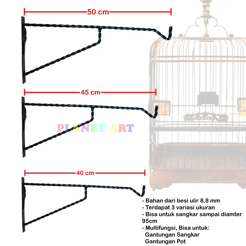 GANTUNGAN SANGKAR BURUNG DINDING MURAI KACER LOVEBIRD CUCAK IJO ROWO GANTUNGAN BESI KANDANG BURUNG TEMPEL DINDING TEMBOK 0
