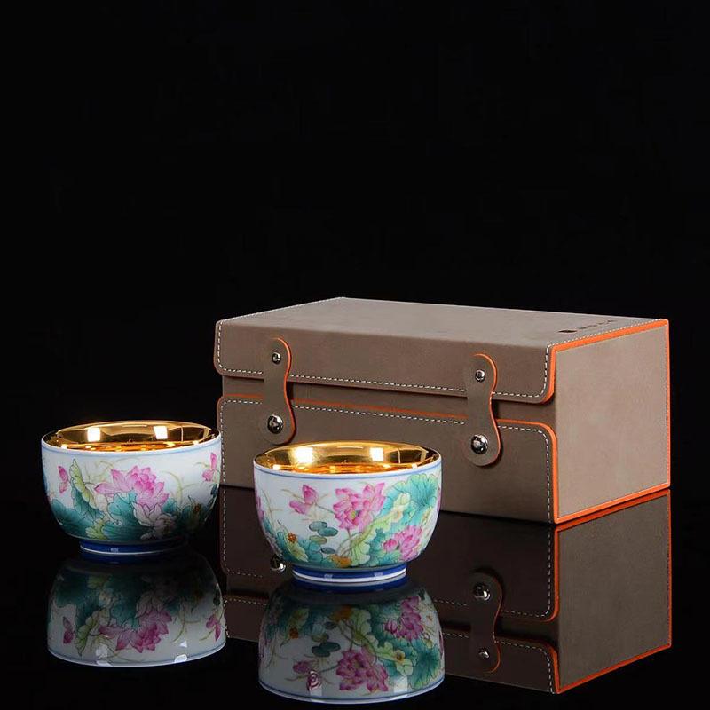 Product Introduction of 24K Gold Silk Dragon and Phoenix Jianzhan Master Cup Tea Cup White Jade Gilding Tea Cup Porcelain Kung Fu Tea Set Single Cup 29