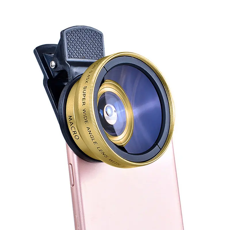 Ống Kính Điện Thoại Di Động Kẹp Thông Dụng 37mm, Ống Kính Điện Thoại Một Mảnh Hai Trong Một, Chuyên Nghiệp, Độ Phóng Đại 0,45x, 49uv, Góc Siêu Rộng + Thu Phóng, # 317749 8