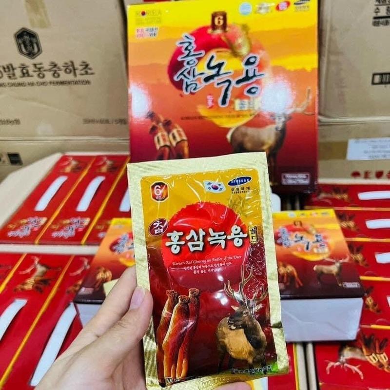 Nước Hồng sâm Nhung hươu hộp 30 gói Hàn Quốc Người lớn Kiểm soát huyết áp Sức khỏe não bộ Thanh lọc 2