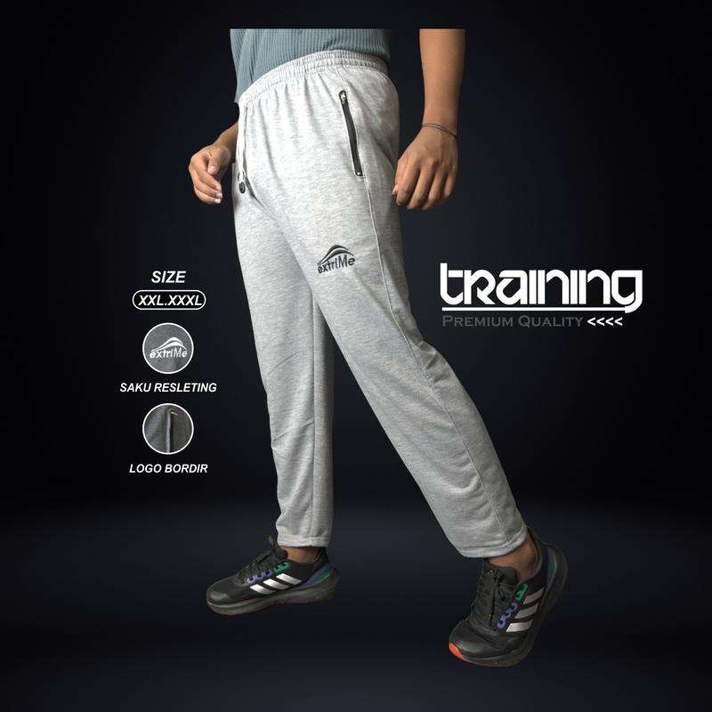 PROMO 90ribu dapat  3pcs Celana Olahraga Training Panjang Saku Resleting Sport 3