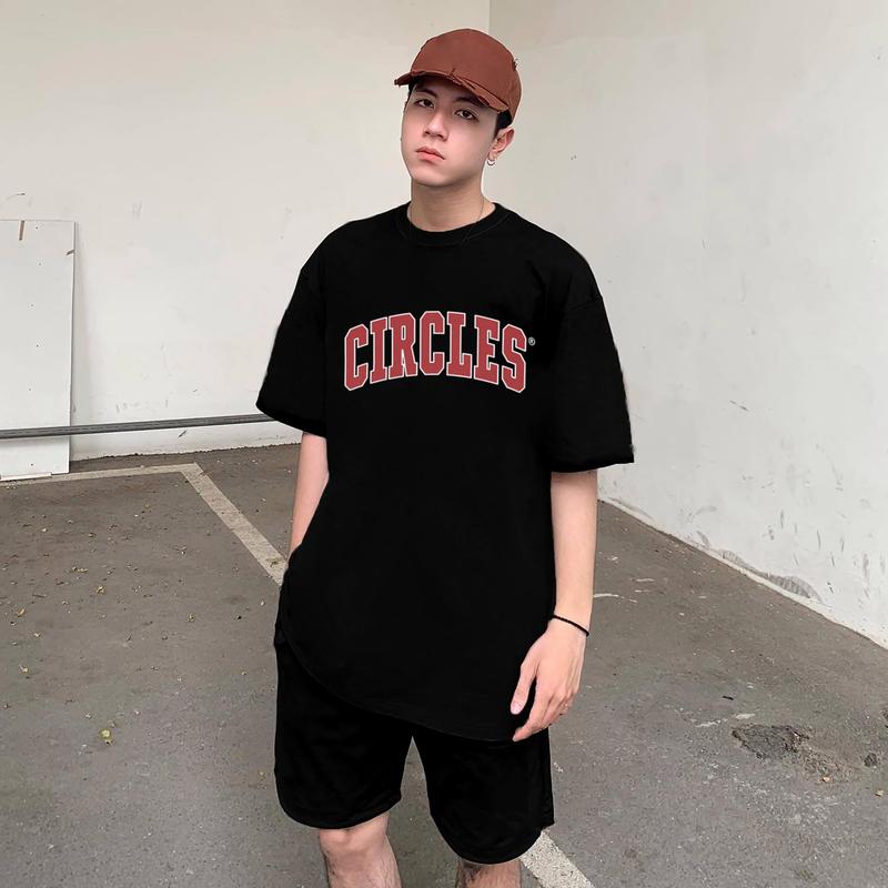 Áo thun cổ tròn CIRCLE Đỏ Cong Cao cấp nam nữ form rộng - Streetwears SG Menswear Cotton 8