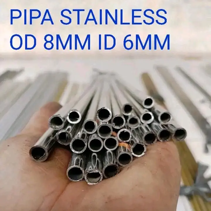 pipa polos stainless od 8 id 6mm 1meter