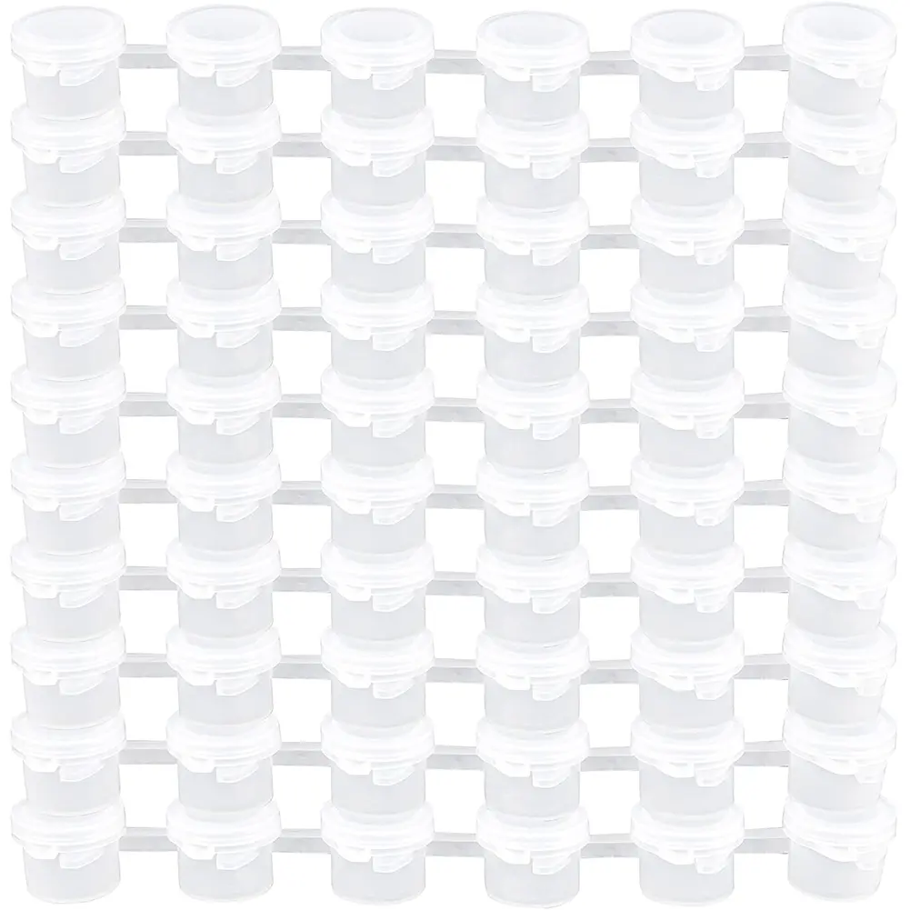 10 Strips 60 Pots Empty Paint Pots White Paint Cup Strip Paint Storage Containers Painting Crafts Supplies for Classroom
