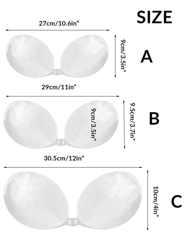 Women's Clear Silicone Strapless Bra Insert, Invisible Push Up Enhancers Pads, Seamless Sticky Bra with Nipple Covers for Daily Wear 1