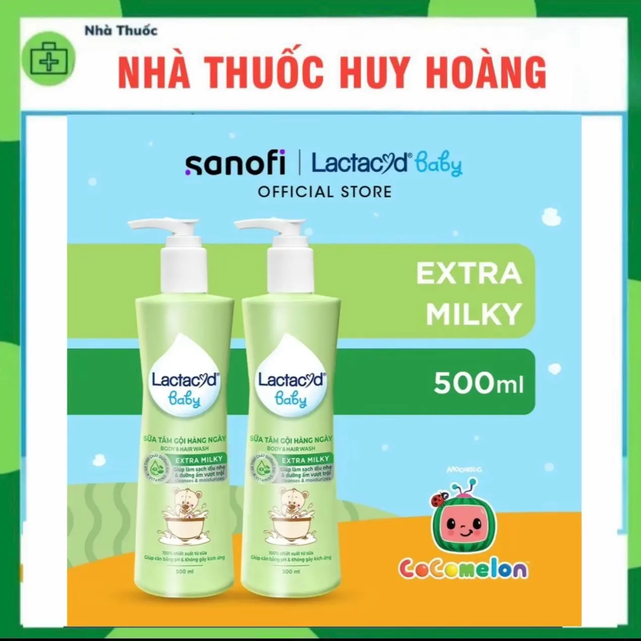 Sữa Tắm Gội Trẻ Em Lactacyd Baby làm sạch dịu nhẹ dưỡng ẩm vượt trội hương thơm nhẹ nhàng . Chai 500ml