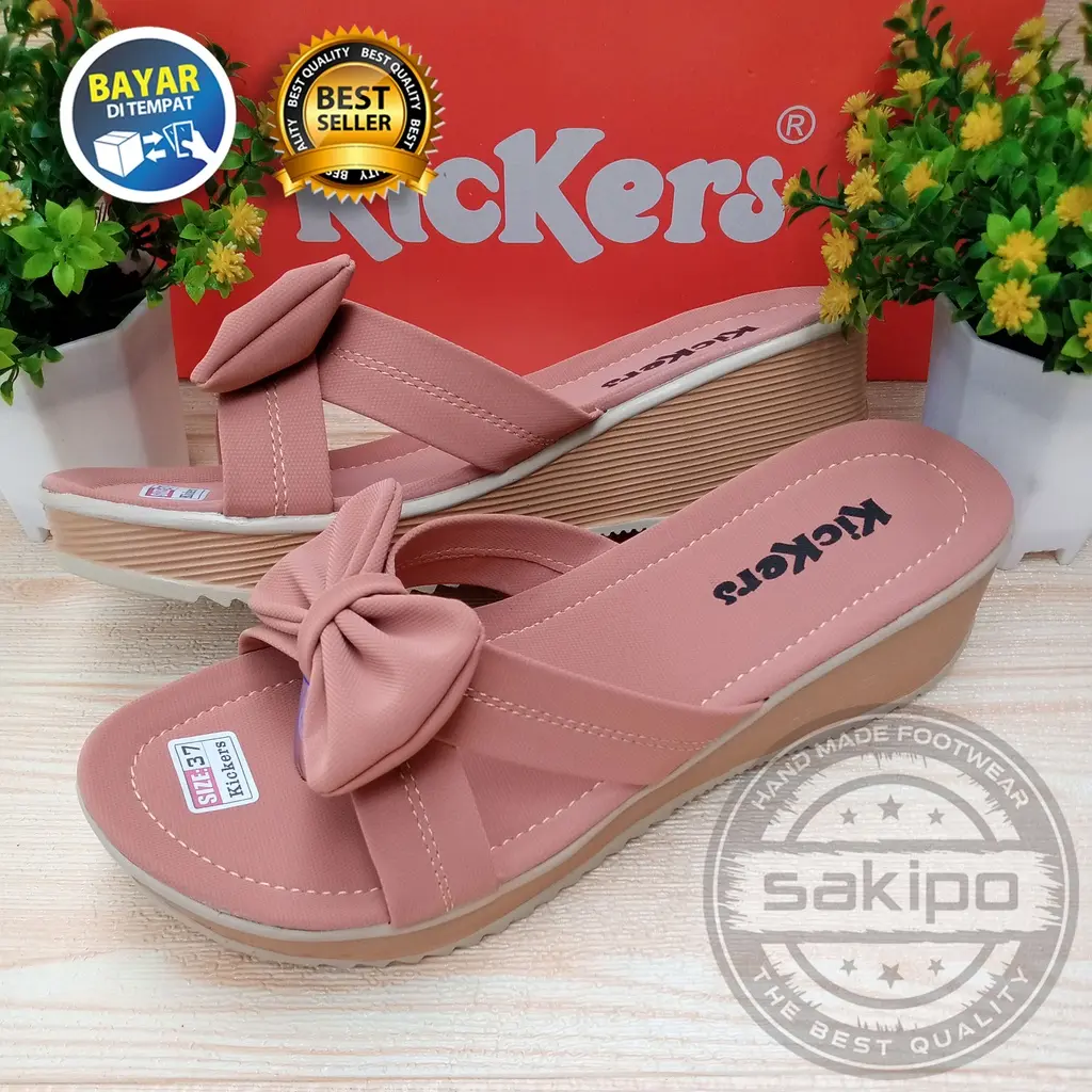 Sandal Wanita Dewasa Wedges Japit Pita 5 Cm Unik Keren Murah Nyaman Dipakai / Sandal Remaja Kekinian   / Sandal Japit Wedges Pita / Sandal Wedges Japit / Sakipo