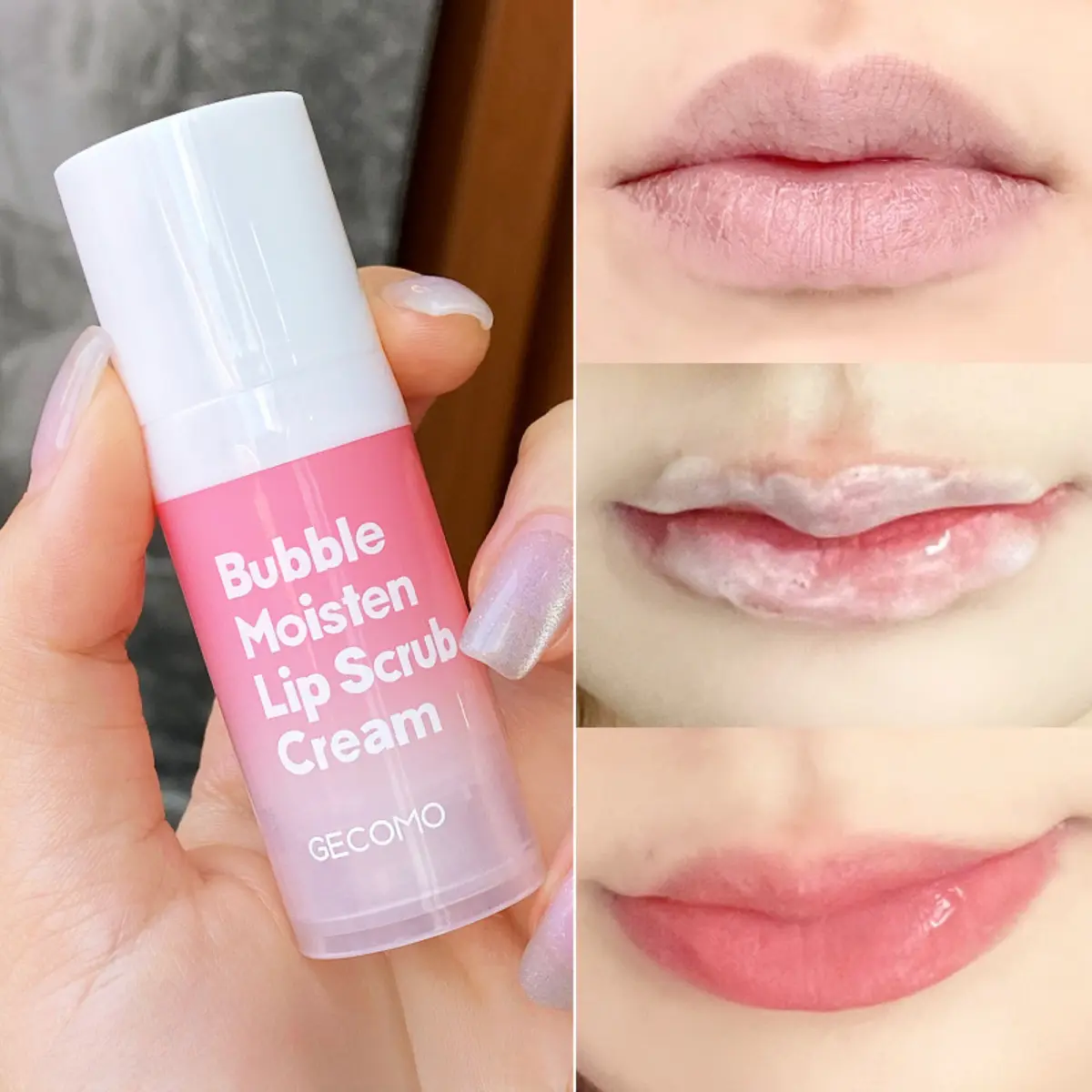 GECOMO Bubble Lip Care Facial Scrub Fade Lip Lines Mild Exfoliating Moisturizing and Nourishing Lip Balm