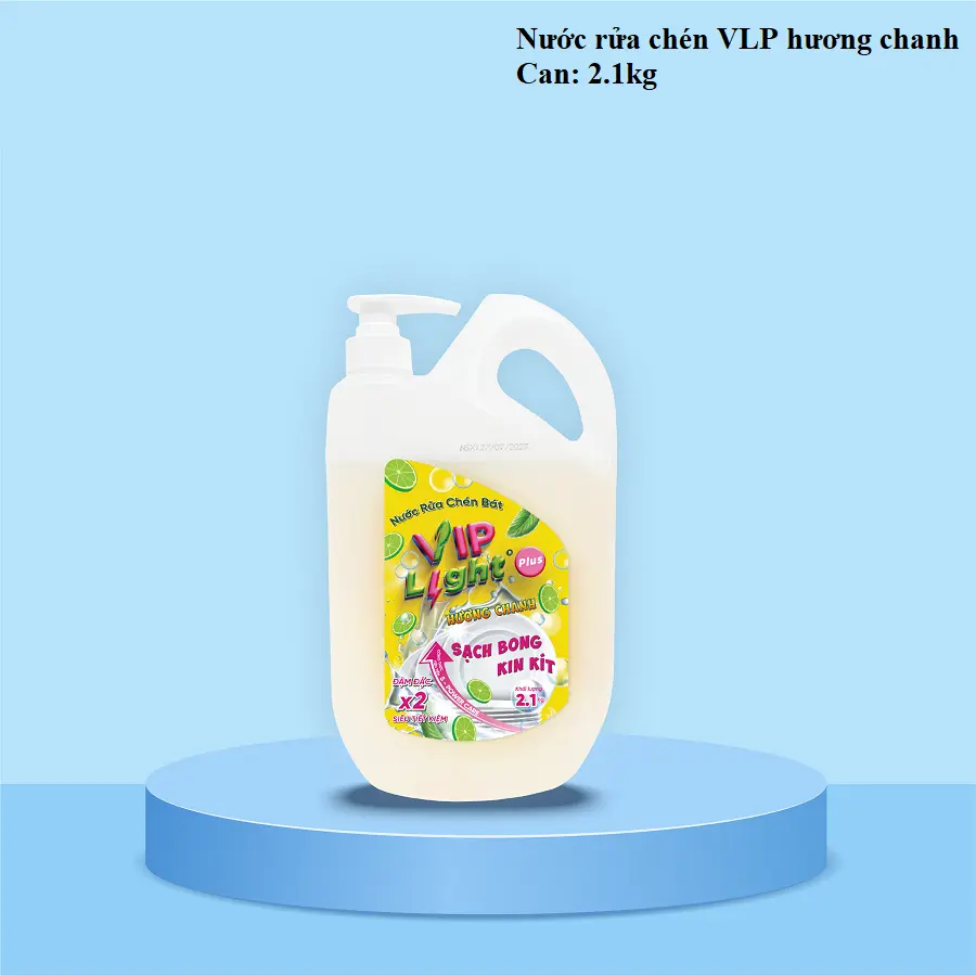 Nước rửa chén Vip Light Plus hương chanh 2.1kg