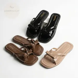 Sandal Wanita Teplek Pita RORA Pvc Empuk Glossy Lentur Ringan Nyaman Jelly - Ukuran Lokal