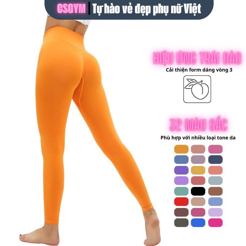Quần tập gym nữ cạp cao, viền chun MS0087 MITAOCSGYM, quần legging thể thao Sport nữ, vải dệt kim poly trơn thoáng mát, không bục chỉ, không rão, co giãn 4 chiều